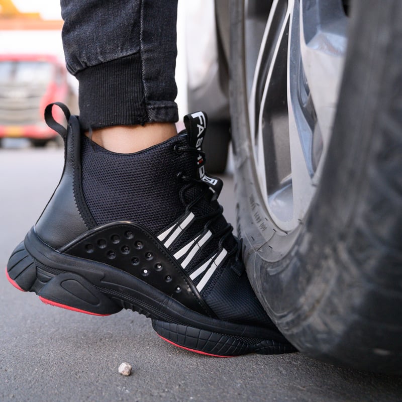 Men Lightweight Safety Shoes Steel Toe Cap Breathable Construction Shoes Work Sneakers Steel Toe Men Shoes Anti-smash Work Boots