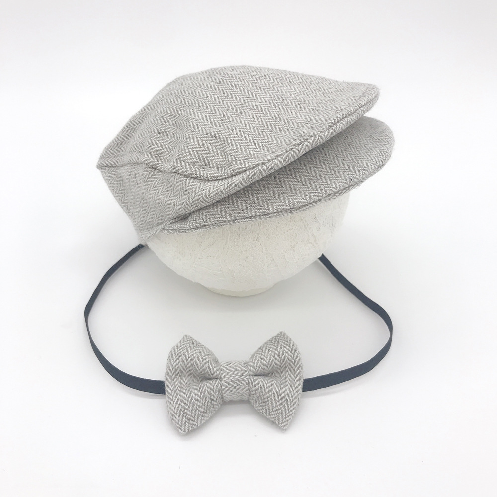 Baby Gentleman Duck Tongue Hat+Bowtie Cartoon Photography Hat Newborn Children Photography Clothing Top Hat