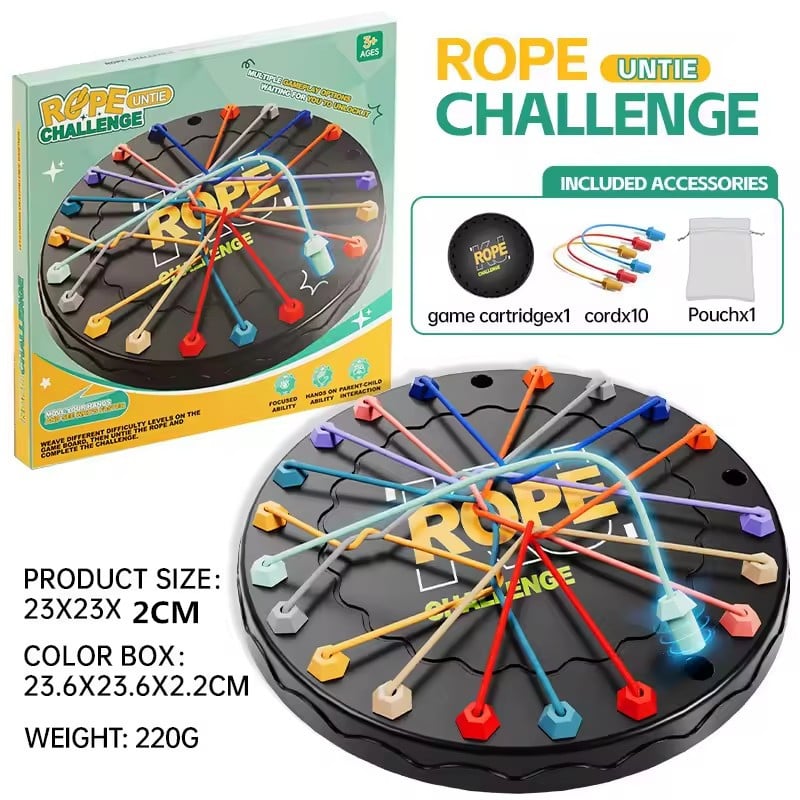 1PC Children's knot puzzle social board game, colorful line classification knot puzzle game