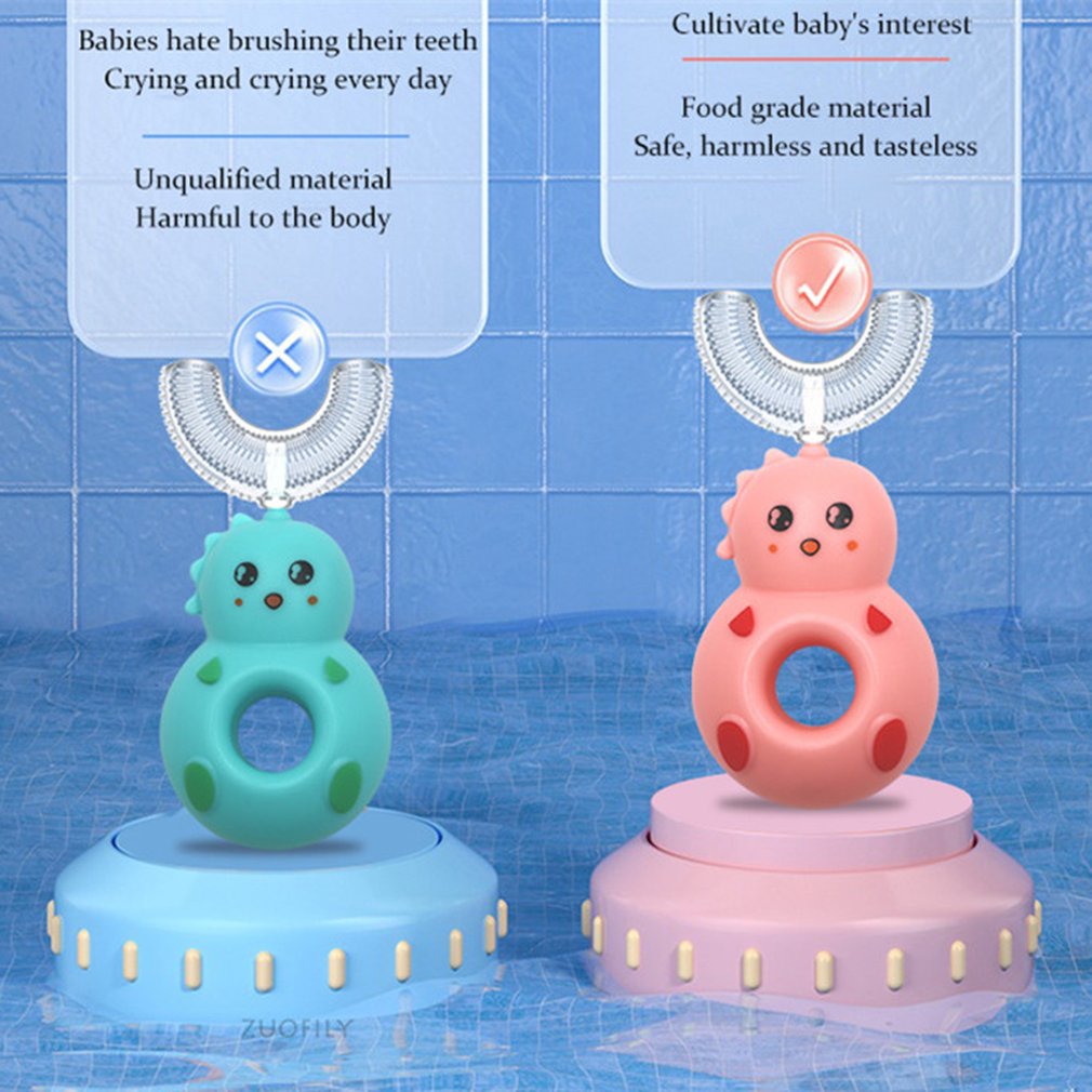 Manual Children's U-shaped Toothbrush Silicone Baby Oral Food Grade U-shaped Toothbrush Set