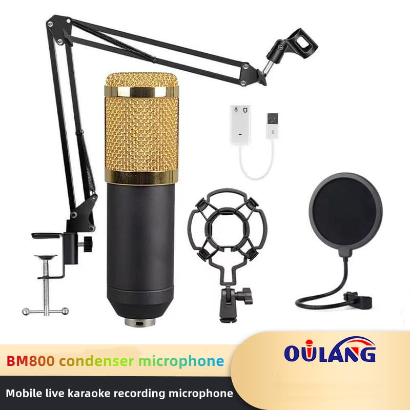BM-800 karaoke condenser microphone for PC studio broadcasting singing recording microphone microphone kit