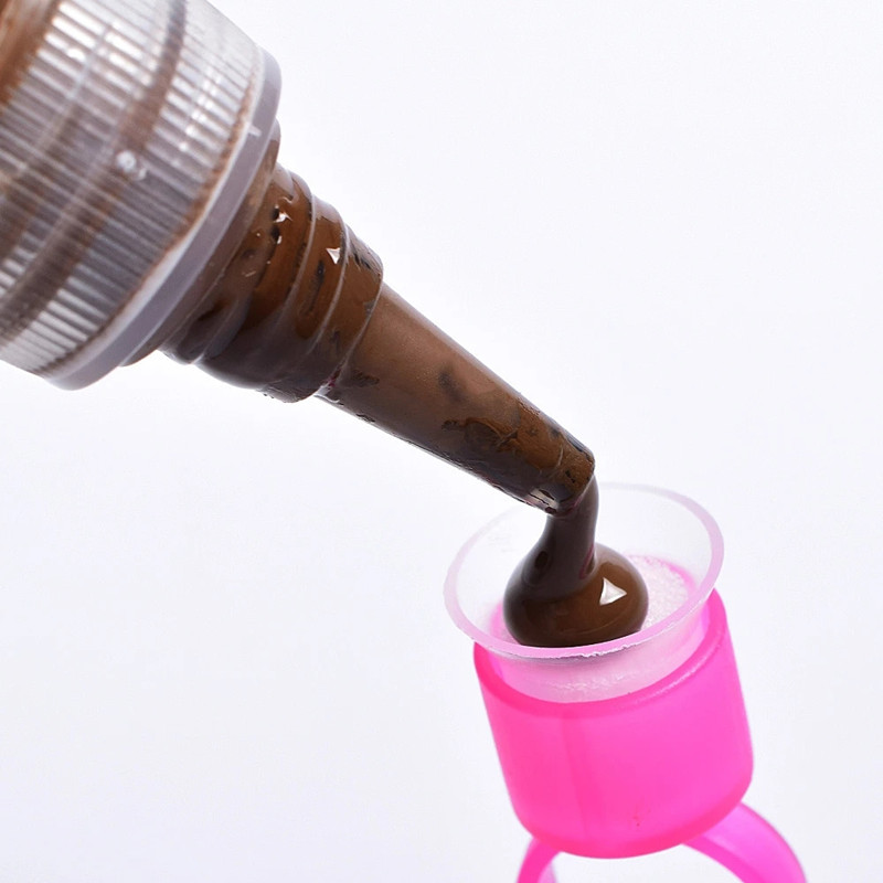 10pcs Tattoo Ink Ring Cups Glue Cap with Sponge Microblading Pigment Cup Tattoo Tool Holder Permanent Makeup Accessories Supply