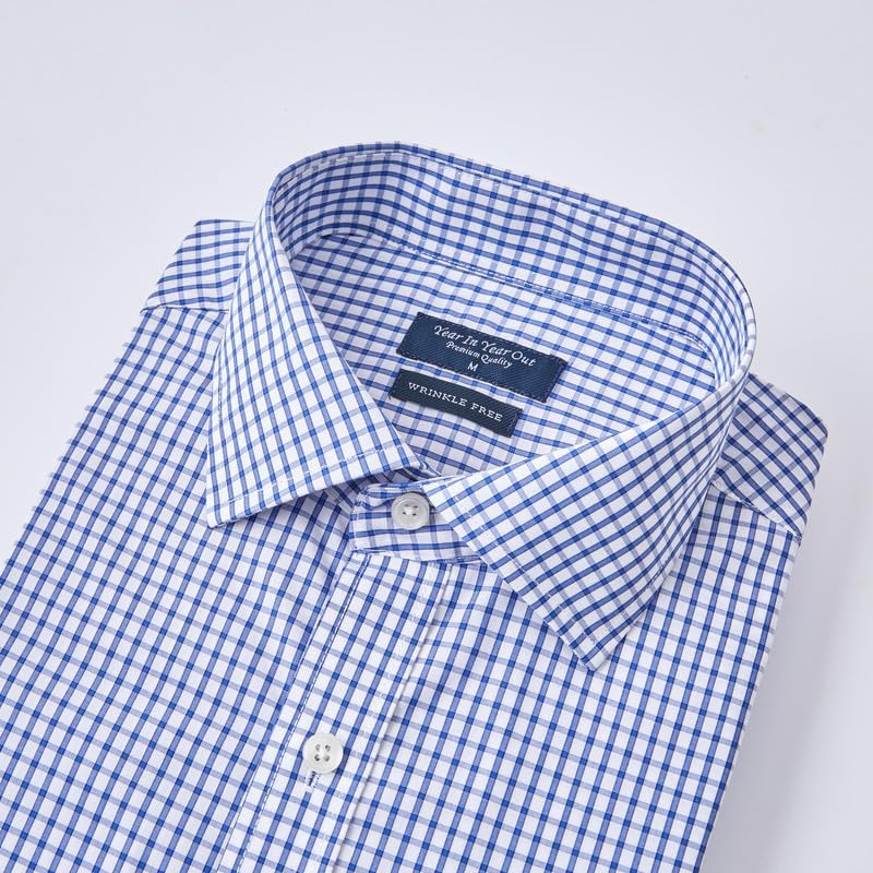 Year In Year Out Wrinkle Free Dress Shirt for Men Regular Fit Long Sleeve Wrinkle Resistant Shirt