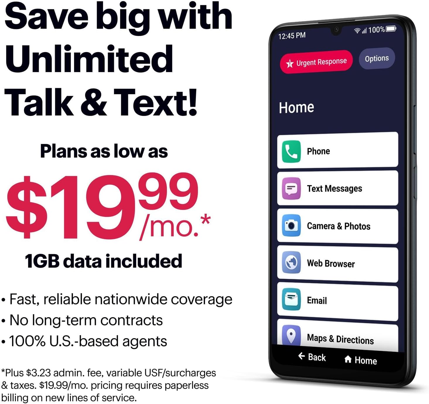 LIVELY Jitterbug Smart4 Smartphone for Seniors - Cell Phone for Seniors - Not Compatible with Other Wireless Carriers - No SIM Needed - Must Be Activa