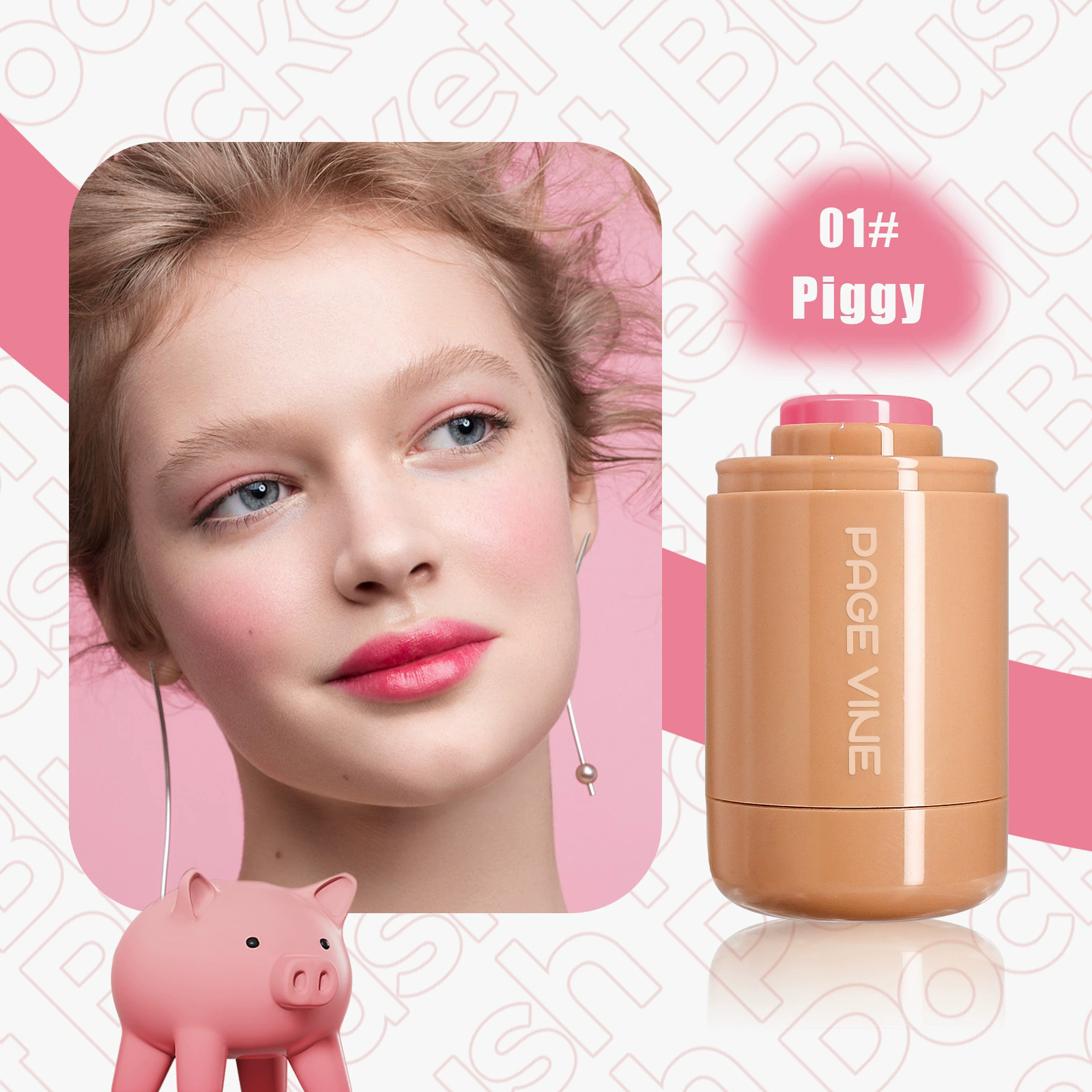 1PC New Pocket Blush Stick Lip And Cheek Hydrating Stick Natural Rouge Powder Blush Cream Lipstick Cheek Easy To Apply Color