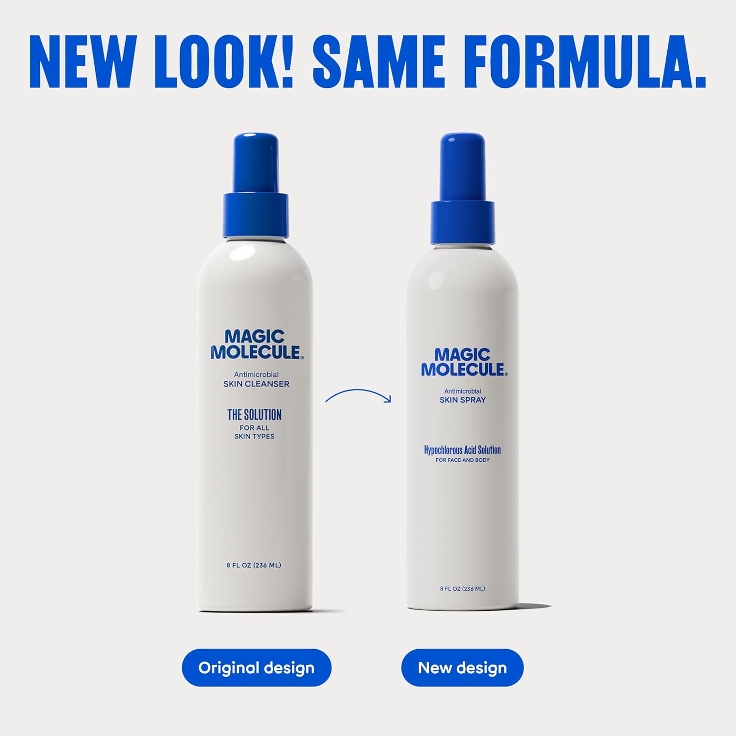 Magic Molecule Skin Cleanser for All Types, Hypochlorous Acid Spray Helps Heal Acne Prone, Eczema and Itchy Rashes and 50 Other Skin Ailments, 8 oz Sp