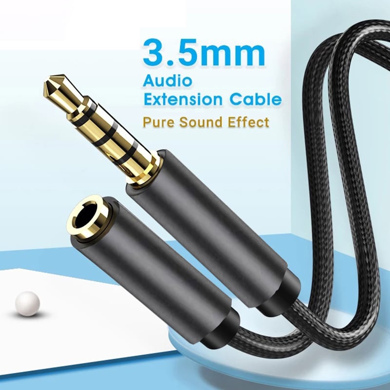 Stereo Audio Cable 3.5 mm 4-pole Headphone Male to Female Extension Cable for Tablet Speaker Headset Phones