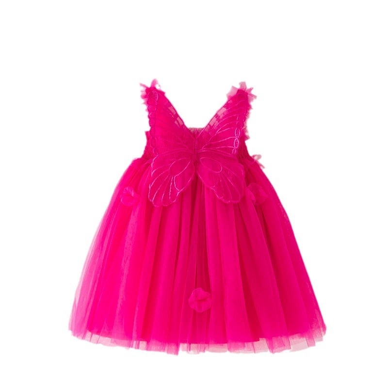 Lace Suspenders Dress Toddler Girls Angel Wings Princess Clothing Birthday Cute Summer Tutu Dress