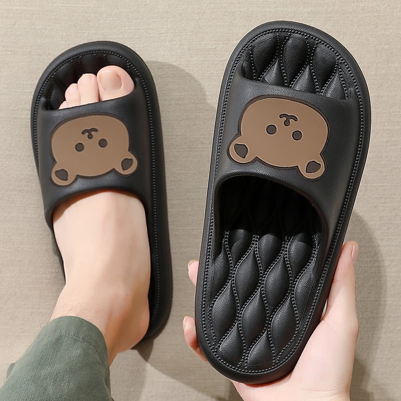 Feet feeling slippers Wearing indoor home anti-skid bathroom in summer Lovers cute cartoon home sandals