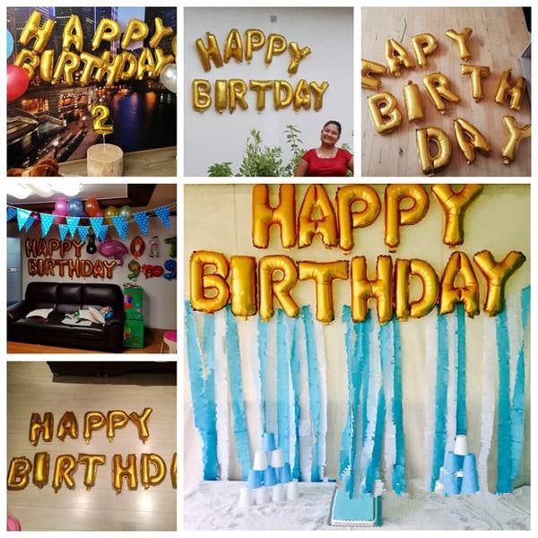 Foil Balloons 16INCH Happy Birthday letter Balloons balls birthday Party Decorations kids Baby Shower Helium Balloons