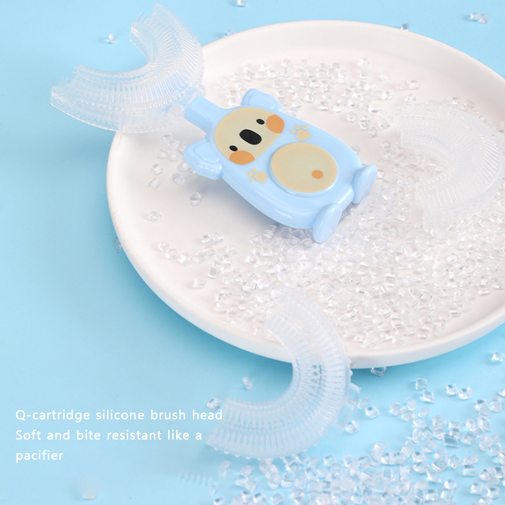New Hot Children Smart 360 Degree U-Shape Manual Toothbrush Cartoon Pattern Tooth Brush For 2-12Y Kids With Soft Silicone Head