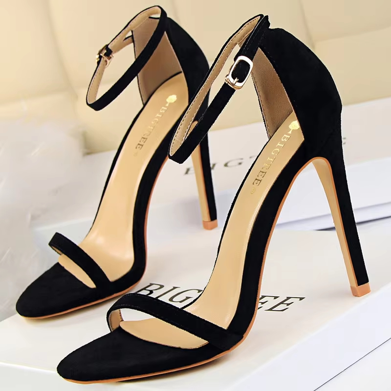 Summer Women Sandals Suede Hollow High Heels Stiletto Fashion Sandles Women Heels Ladies Shoes Women's Sandals