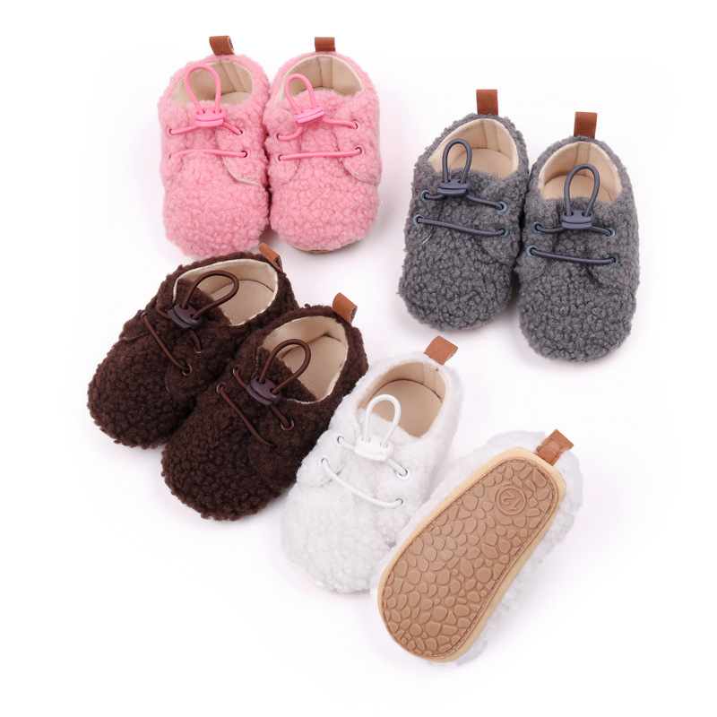 Baby Winter Shoes Soft Cotton PVC Sole Anti-slip Warm Prewalk Sneaker for Newborn Toddler Boys and Girls