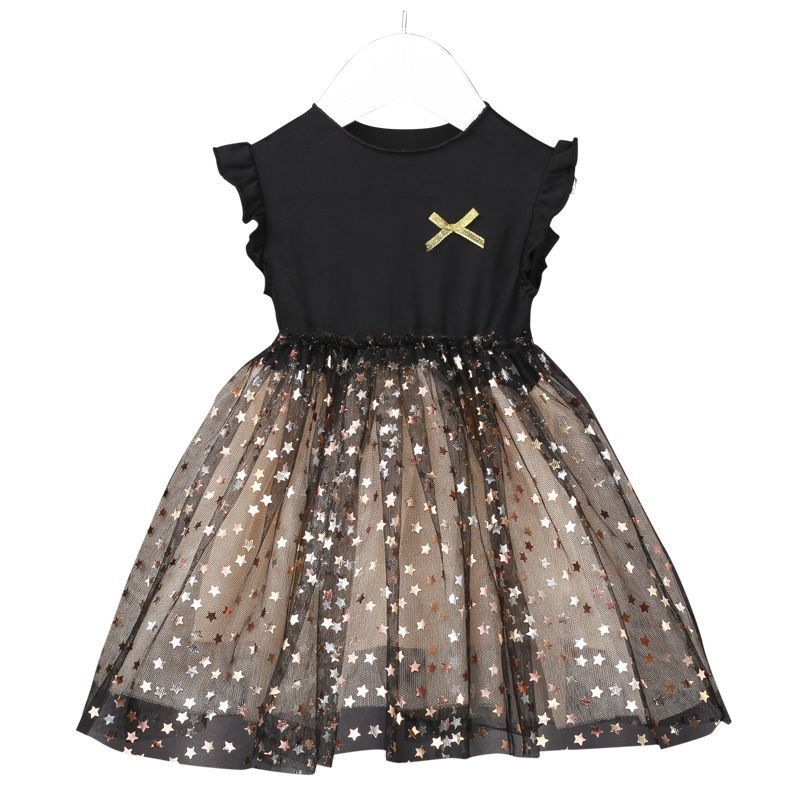 Girls' Baby Dress 2023 New Spring and Autumn Style Korean Edition Girls' Ponchy Dress Foreign Star Mesh Princess Dress