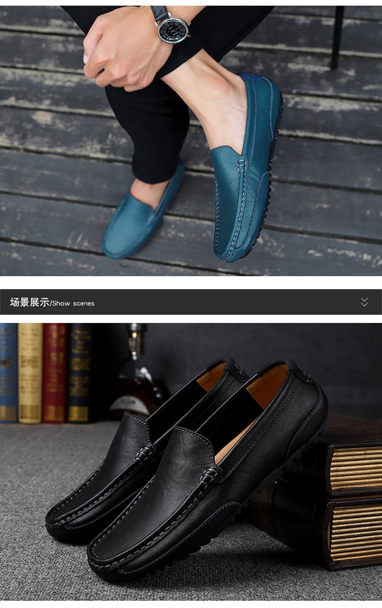 Shoes Leather Men Luxury Trendy Casual Slip on Formal Loafers Men Moccasins Italian Black Male Driving Shoes Sneakers Plus Size