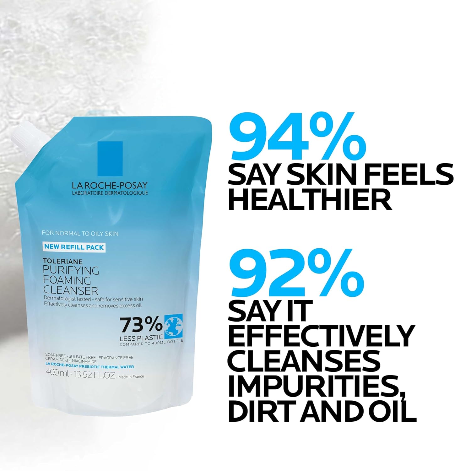 La Roche-Posay Toleriane Purifying Foaming Facial Cleanser, Oil Free Face Wash for Women & Men with Niacinamide + Ceramides, Pore Cleanser Safe For Se