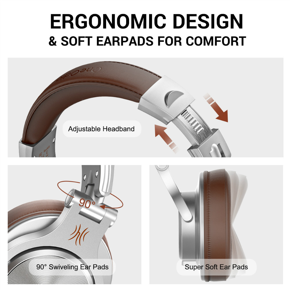 Oneodio A71 Wired Headphones For Computer Phone With Mic Foldable Over Ear Stereo Headset Studio Headphone For Recording Monitor