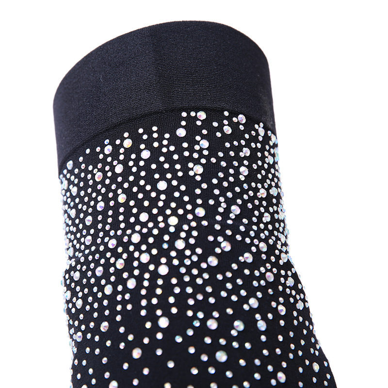 Women Over The Knee High Thigh Sock Boots 11.5cm High Heels Fall Crystal Diamond Stripper Long Tight Pleaser Boots Shoes
