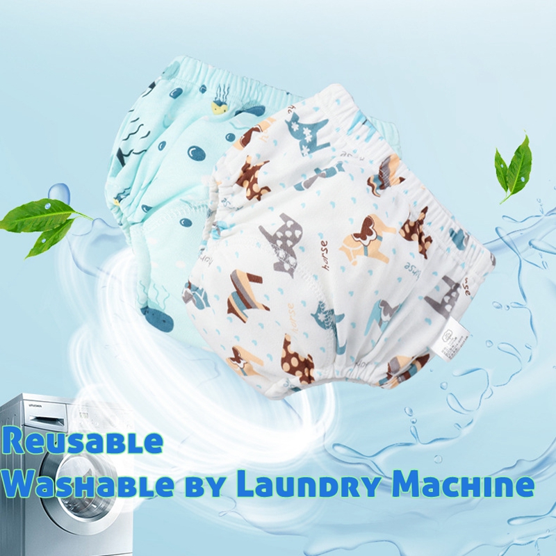 6 Layer reusable Cotton Baby Training Pants Infant Shorts Underwear Cloth Baby Diaper Nappies Panties Nappy Changing