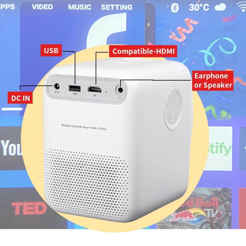 Global Version Wanbo T2 MAX Projector 1080P Mini LED Portable WIFI Full HD Projector 4K 1920*1080P Keystone Correction For Home