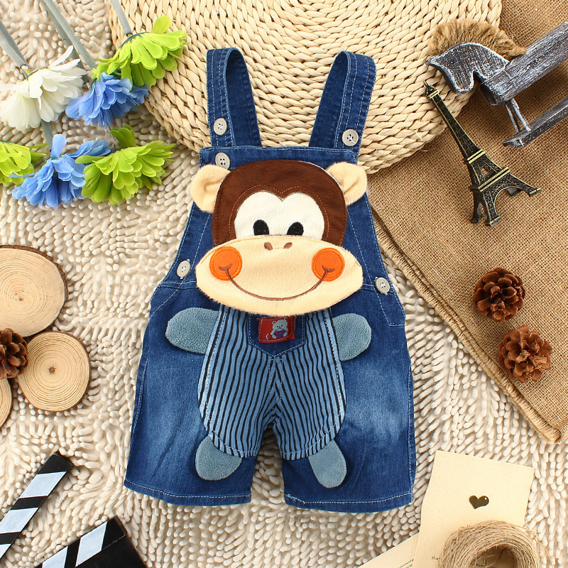 Boys' and girls' pants baby children's suspenders jeans children's clothes baby Summer