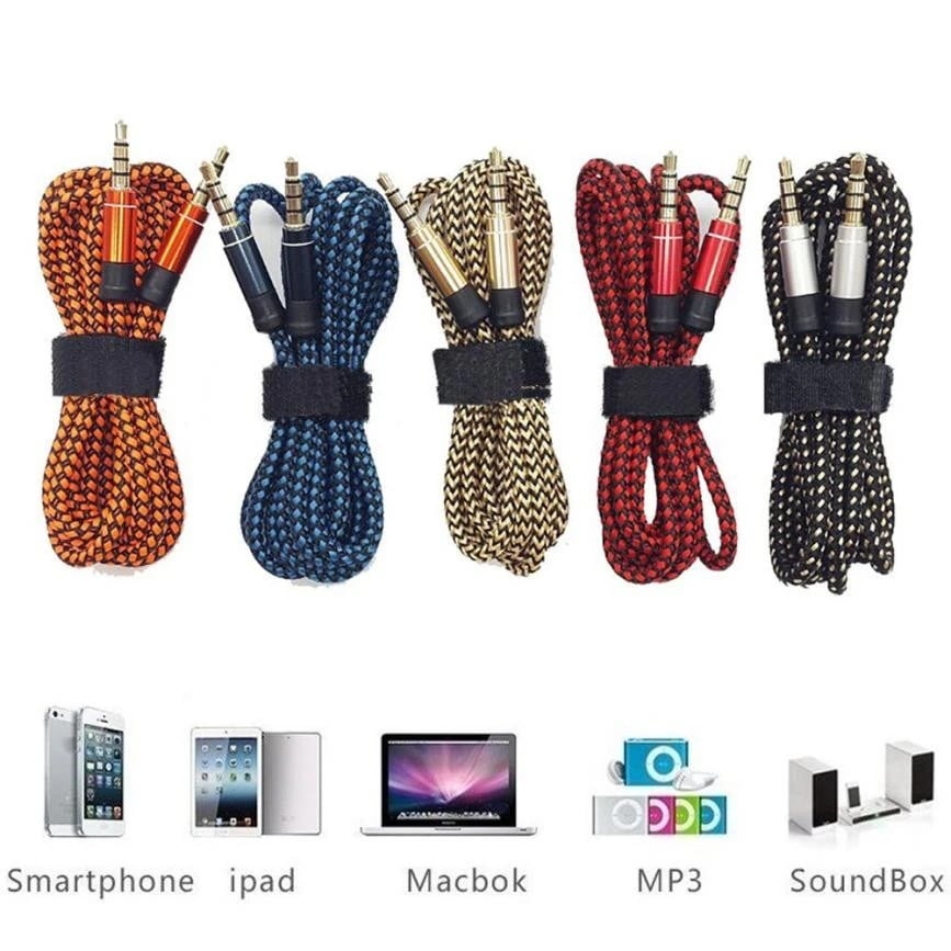 3.5mm Stereo Car Auxiliary Audio Cable Male To Male for Smart Phone aux 3.5mm male audio Cable Car Audio Cable Random Color 1PC