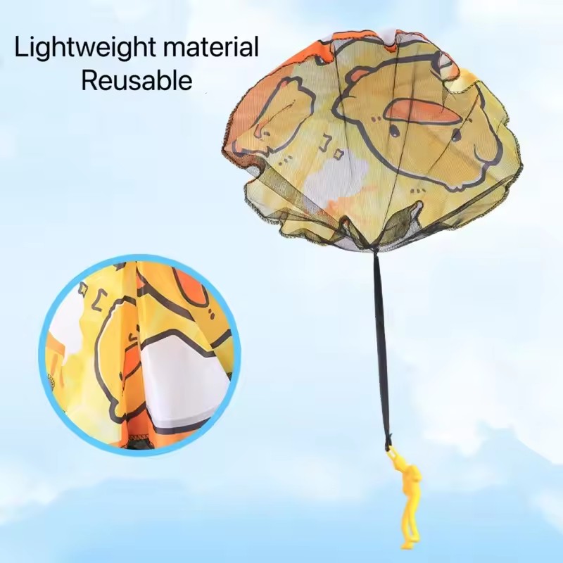 1PC Yellow Duck Children Parachute Outdoor Sports Hand Throwing Parachute Toy Park Small Game Prop Park Toy Sports