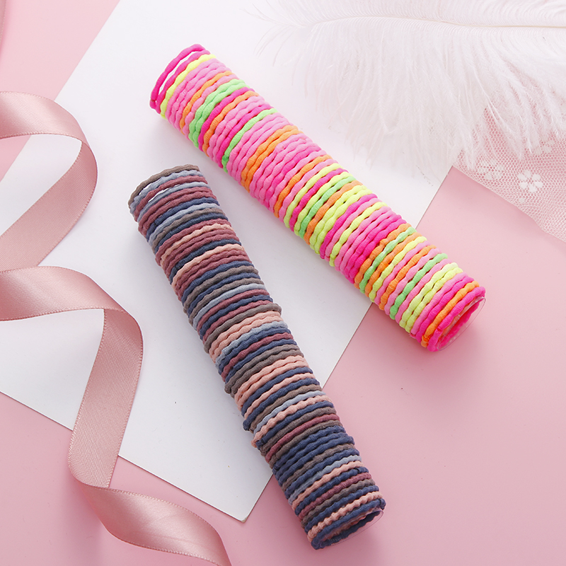 100PCS/ New Girls Cute Colorful Basic Elastic Hair Bands Tie Gum Scrunchie Ring Rubber Fashion Hair Accessories