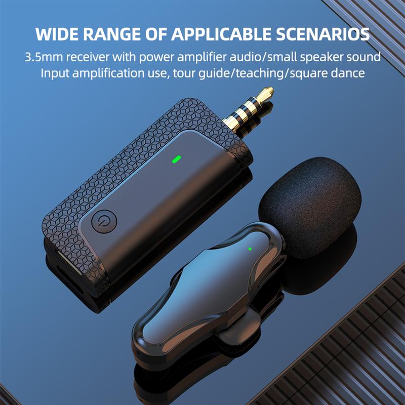 Wireless Lavalier Microphone Audio Video Recording Mini Mic For IPhone Android Live Broadcast Gaming Phone Microfonoe K35Pro