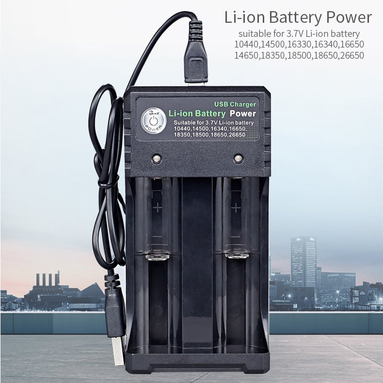 18650 charger USB dual slot Bmax brand 3.7V lithium battery flashlight hair clipper locator charging box