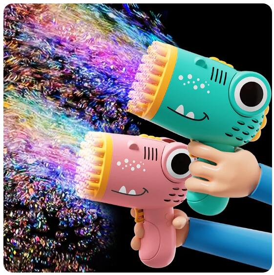 40 hole dinosaur children's bubble handheld bubble machine parent outdoor game bubble gun without battery and bubble water