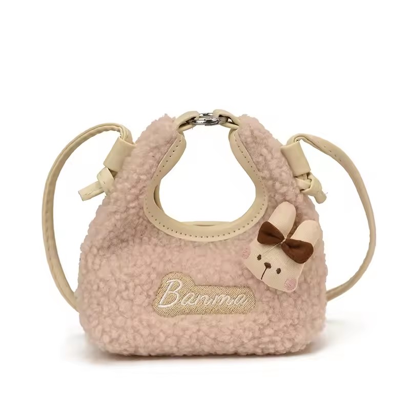 1PC Lamb Hair Bunny Mini Girl's Change Accessory Bag Autumn and Winter New Retro versatile Children's Crossbody Bag