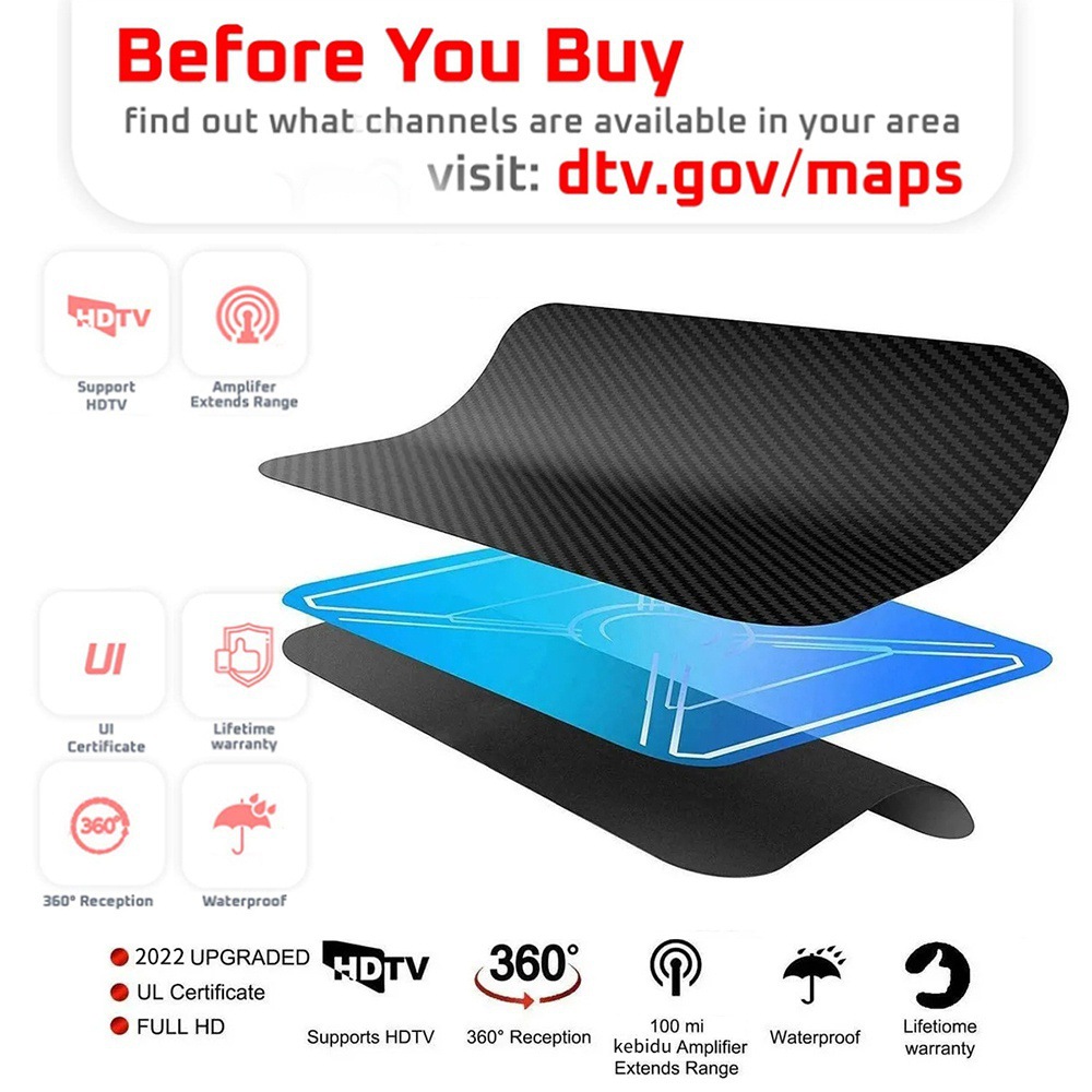 3000Miles 1080P high-definition digital TV antenna DVB-T2 TV antenna with amplifier booster