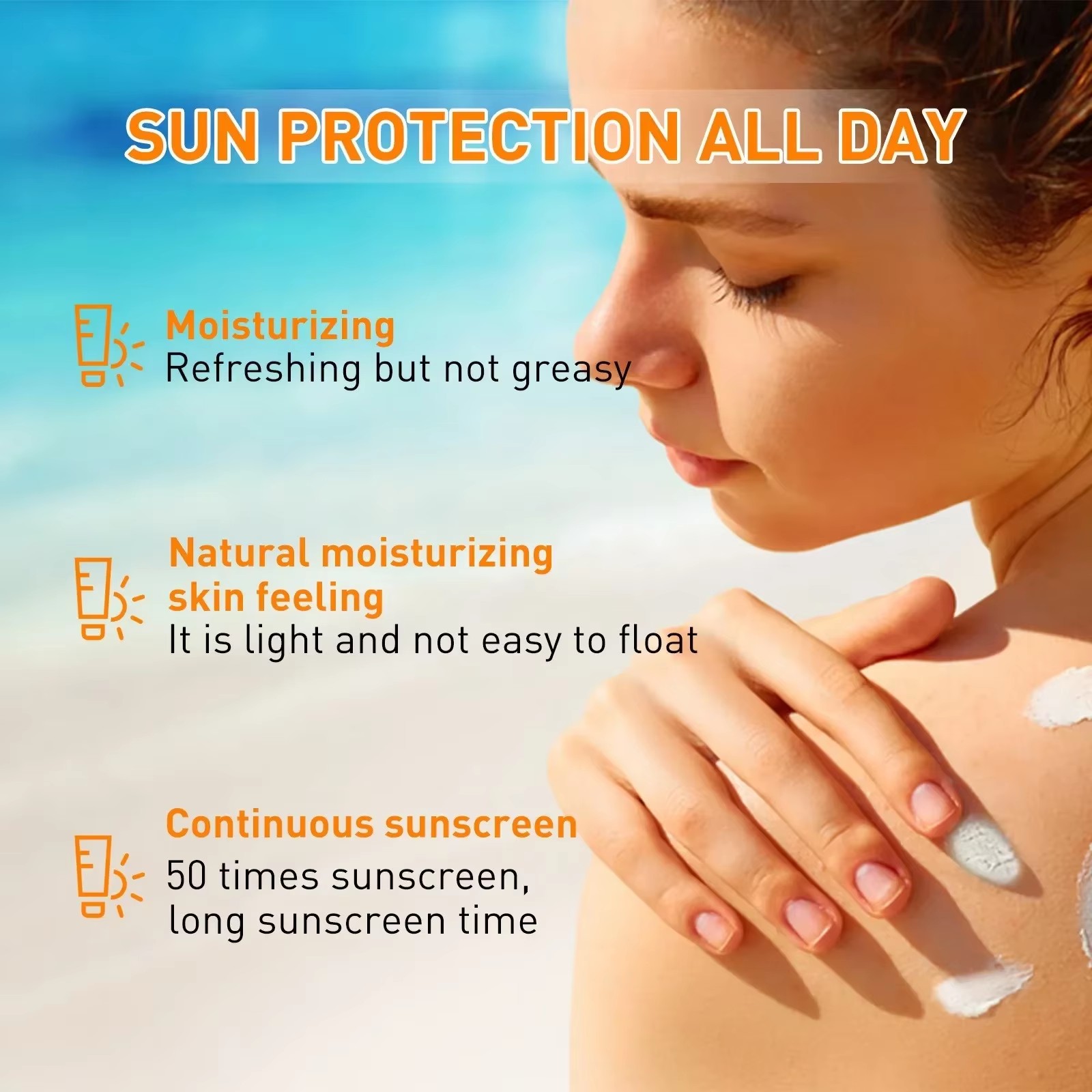 Face Sunscreen Ultra SPF50+ Body Sunscreen Anti-Imperfection Anti-Shine Invisible Fluid Waterproof