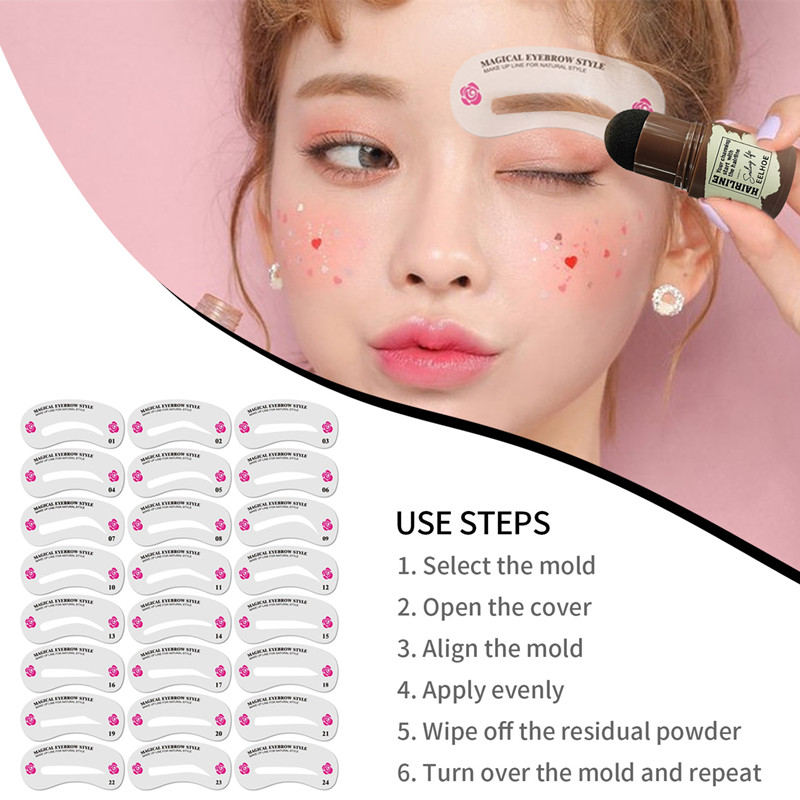 One Step Eyebrow Brow Stamp Shaping Kit Eyebrow Stamp Waterproof Long Lasting Shape Brow Contouring Stick makeup eyebrow shadow