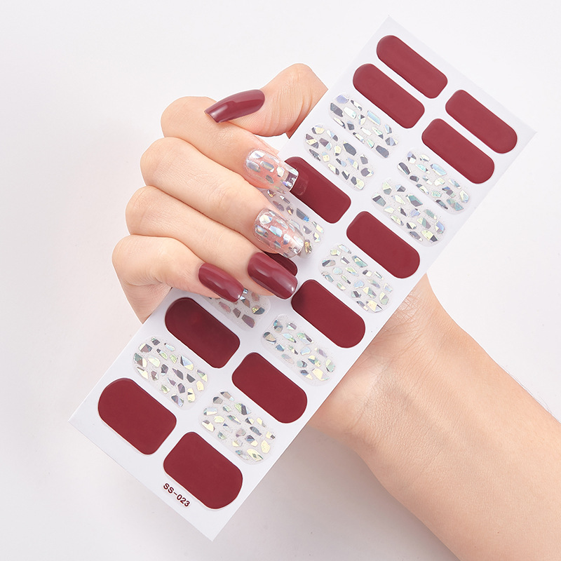 3 sheets European American, and Japanese gilded 3D laser nail stickers with colored Christmas letter nail stickers fully applied
