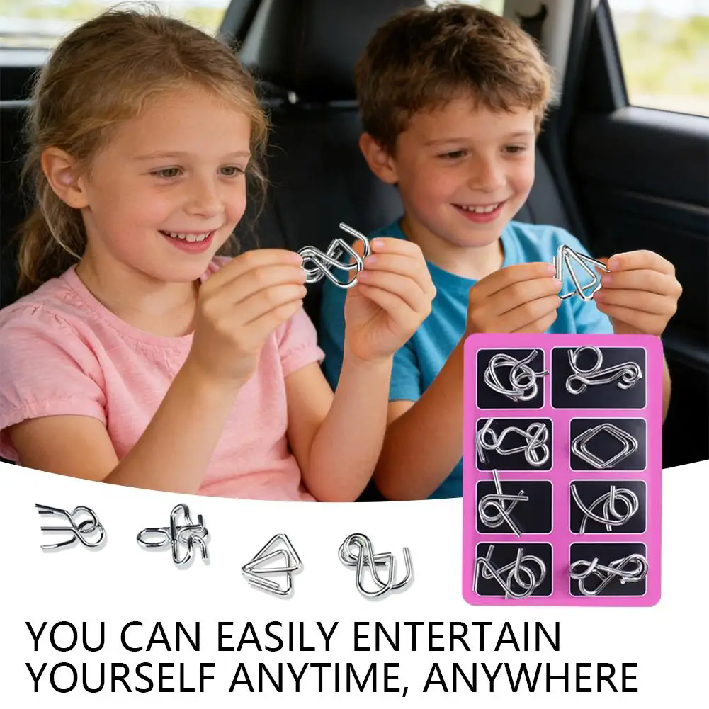 8 Montessori Series Metal Educational Toys Intelligence Interactive Game Unlock Widgets Kids Stress Relief Unique Toy
