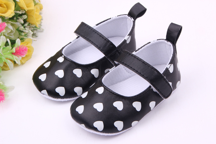 Classic Children Baby Kids Boy Girl PU Heart Shaped Floor Shoes Autumn Fashion Non-Slip Soft Toddlers First Walkers