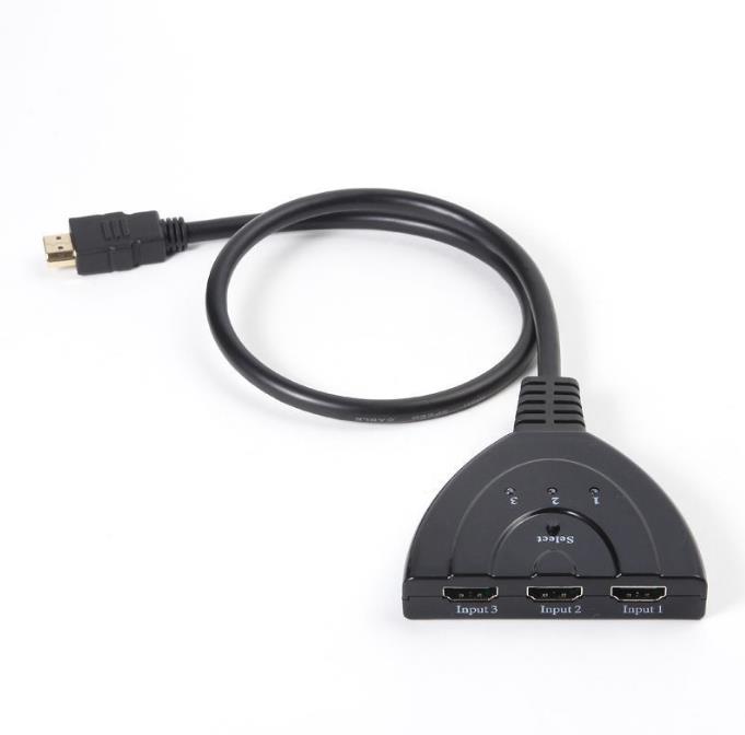 HDMI-compatible 3in1 Splitter sp1080P 3D Switcher 3x1 Auto Switch 3In1-Out With 50 CM Pigtail Converter 3 in 1 out Cable