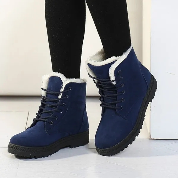 Women Winter Warm Fur Lined Snow Boots Casual Short Boots