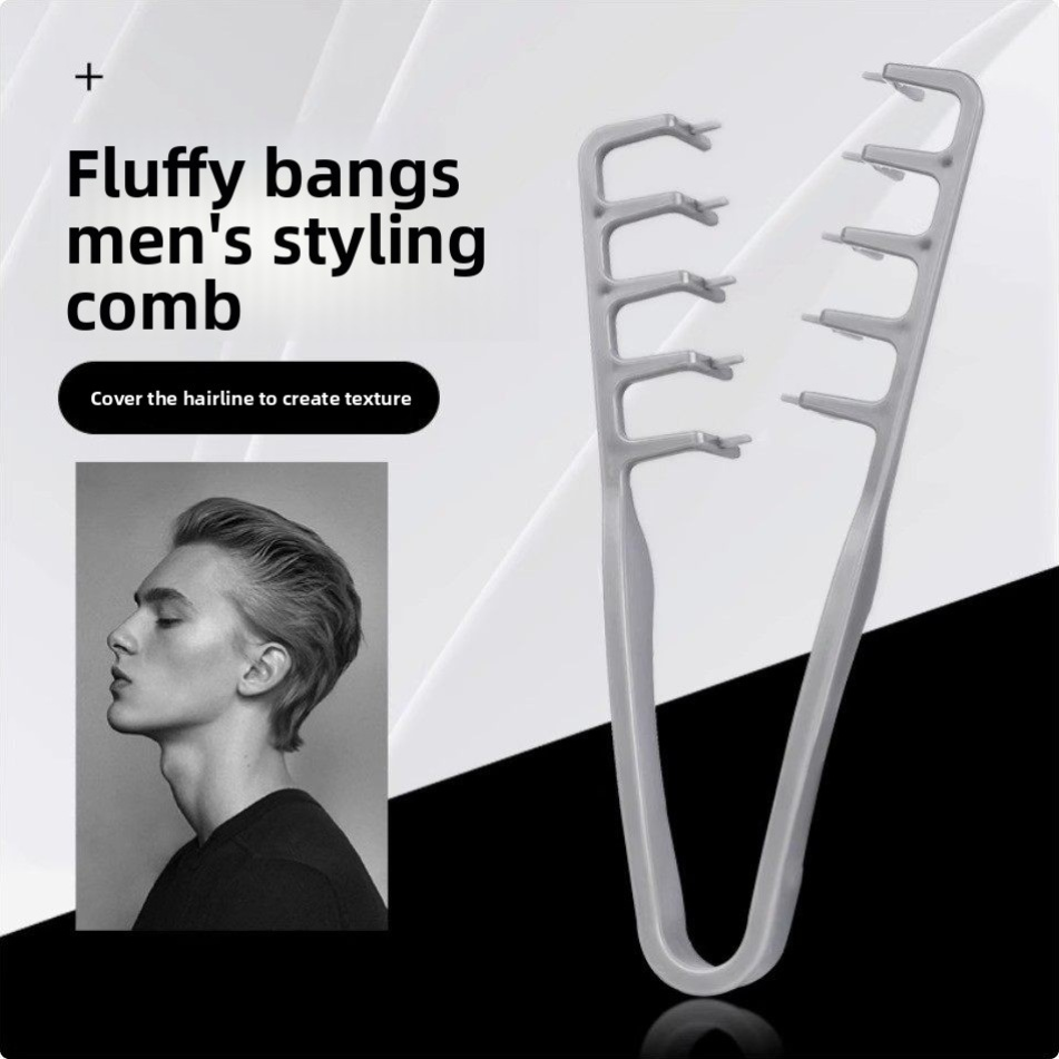 Men's Styling Comb Set, Plastic Material, Portable Small Easy Storage, Hair Grip Define Volume, Travel Office Dorm Use
