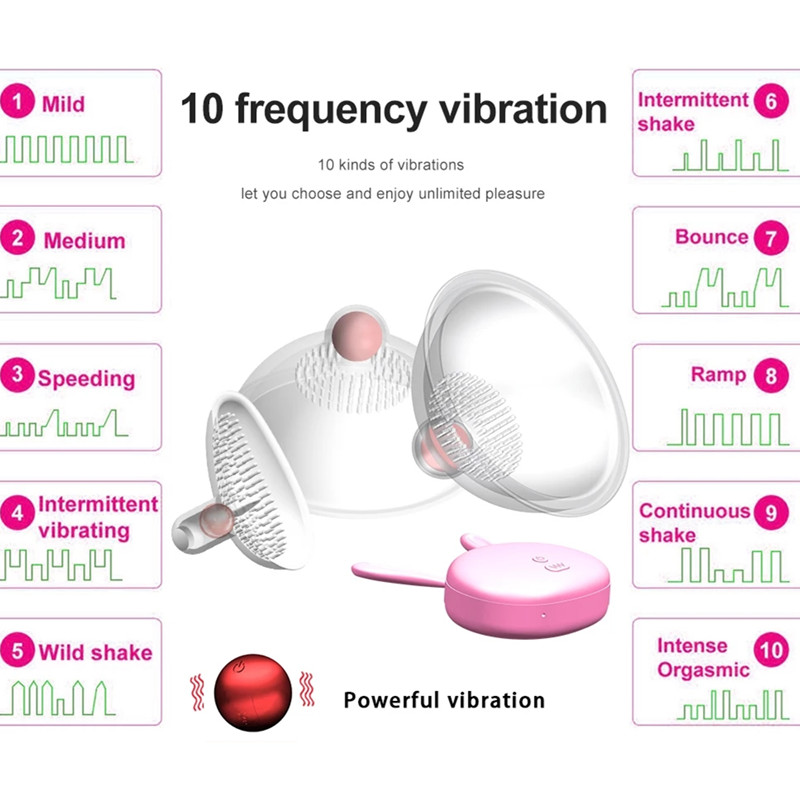Nipple Sucker Vibrator Tongue Lick Nipple Suction Cups Vibrator Electric Breast Pump Breast Enlarge Massager Sex Toy for Woman