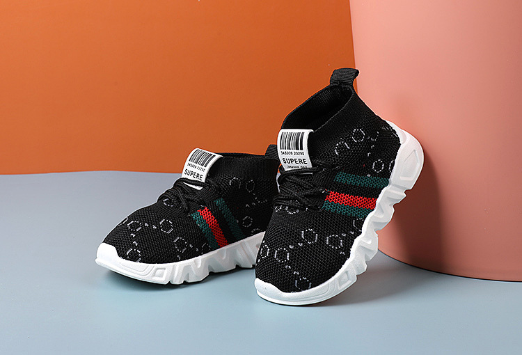 Autumn boys and girls knitted high-top breathable socks shoes