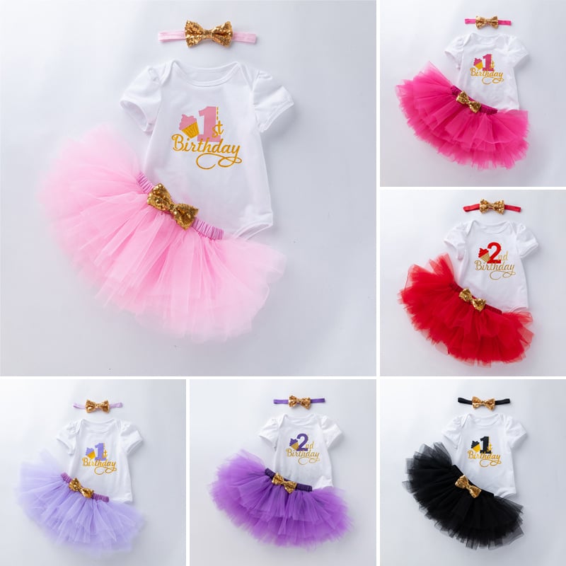 baby girl's birthday suit romper princess dress