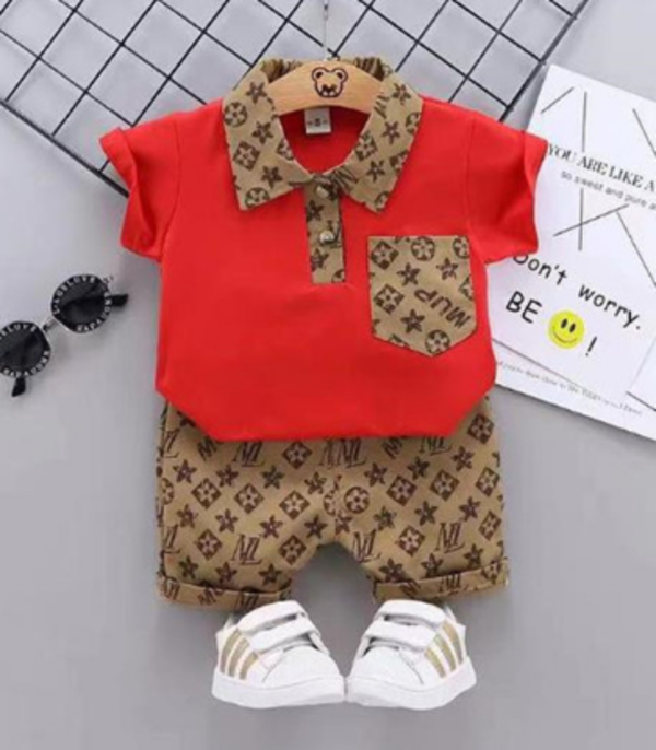 Baby boy clothing suit kids casual cotton top black shorts boys short-sleeved golf sports suit