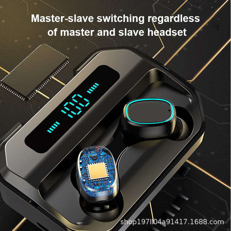 M8/C1 TWS Wireless Headphones Waterproof Bluetooth-compatible Earphone Touch Control 9D Stereo Wireless Headphones