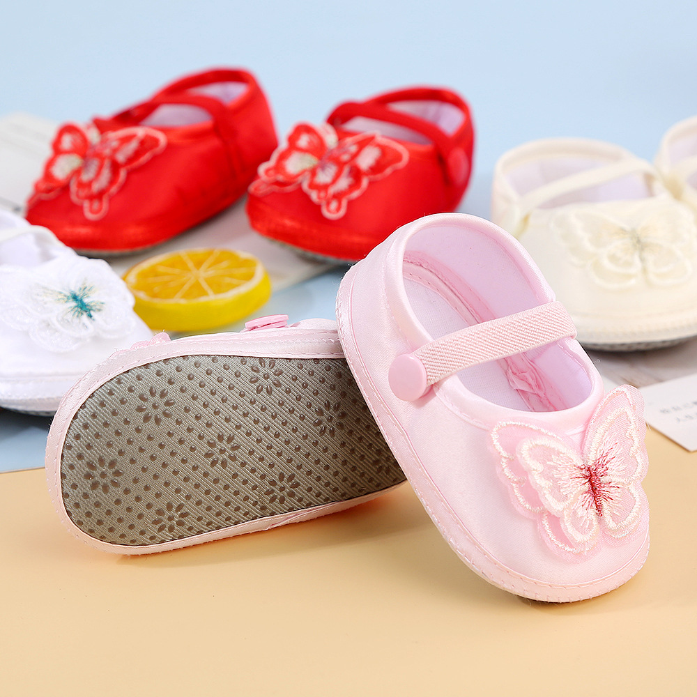 1 Pair of Baby anti Slip Learning Walking Shoes, Cute Butterfly Design, Suitable for indoor and Outdoor, Parties and Gatherings