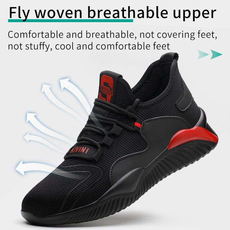 Hot selling industrial protective breathable work boots leisure training shoes men's steel toe safety shoes men's shoes