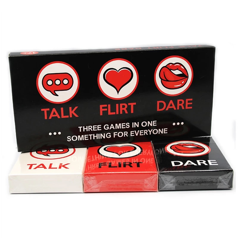 Talk Or Flirt Or Dare Fun and Romantic Game For Couples 3 Games Cards In 1 Perfect Lovely Couples Valentine's Day Gift
