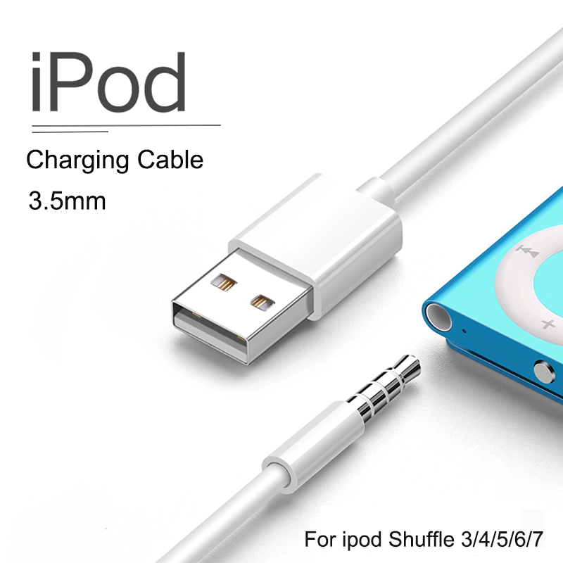 USB to 3.5mm Transfer Audio Adapter Cable 3.5mm Jack to USB 2.0 Data Sync Charger Cable cord for Apple iPod Shuffle 3rd 4th 5th
